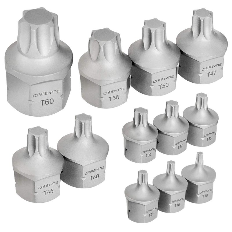CARBYNE 12-Piece Torx Super Short Low Profile Bit Socket Set | T10 to T60 Sizes, Dual-Drive: Internal Square Drive & External Hex Drive â€¢ From a Family-Run Tool Company in the U.S. - Image 3